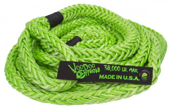 VooDoo Offroad - Kinetic Recovery Rope Truck/Jeep 7/8 Inch x 30 Foot Green With Rope Bag VooDoo Offroad
