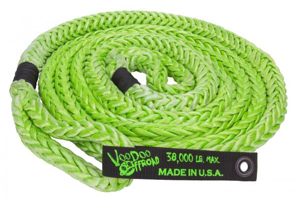 VooDoo Offroad - Kinetic Recovery Rope Truck/Jeep 7/8 Inch x 20 Foot Green With Rope Bag VooDoo Offroad