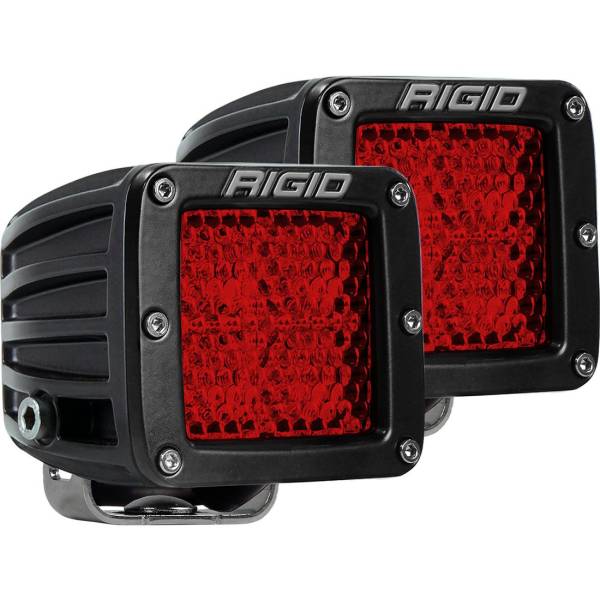 Rigid Industries - Diffused Rear Facing High/Low Surface Mount Red Pair D-Series Pro RIGID Industries