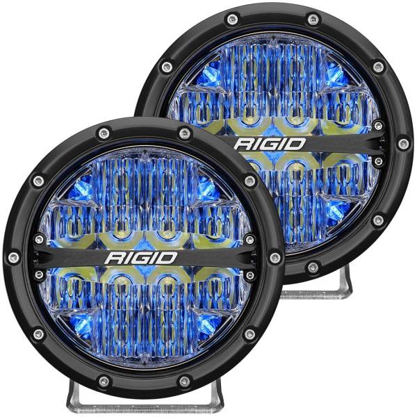 Rigid Industries - 360-Series 6 Inch Led Off-Road Drive Beam Blue Backlight Pair RIGID Industries