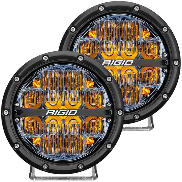 Rigid Industries - 360-Series 6 Inch Led Off-Road Drive Beam Amber Backlight Pair RIGID Industries