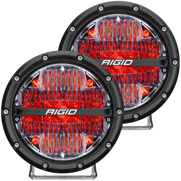 Rigid Industries - 360-Series 6 Inch Led Off-Road Drive Beam Red Backlight Pair RIGID Industries