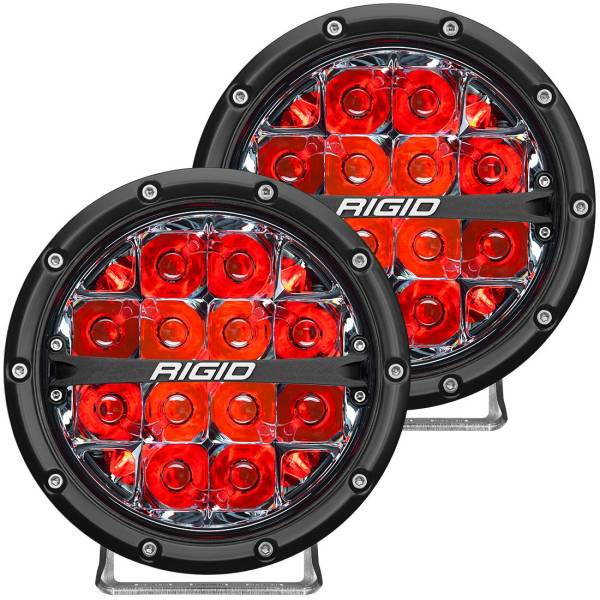 Rigid Industries - 360-Series 6 Inch Led Off-Road Spot Beam Red Backlight Pair RIGID Industries