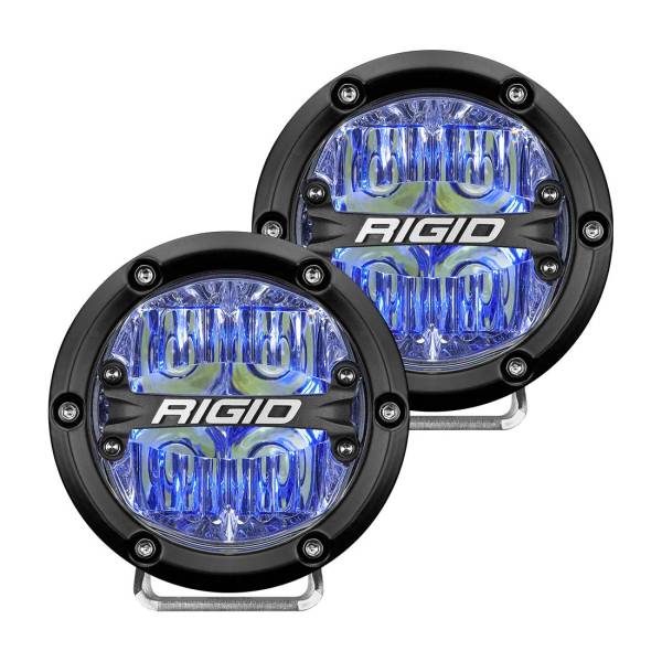 Rigid Industries - 360-Series 4 Inch Led Off-Road Drive Beam Blue Backlight Pair RIGID Industries