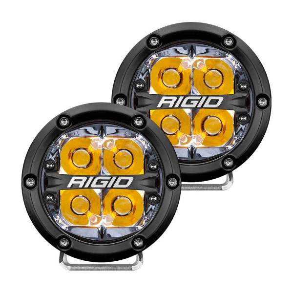 Rigid Industries - 360-Series 4 Inch Led Off-Road Spot Beam Amber Backlight Pair RIGID Industries