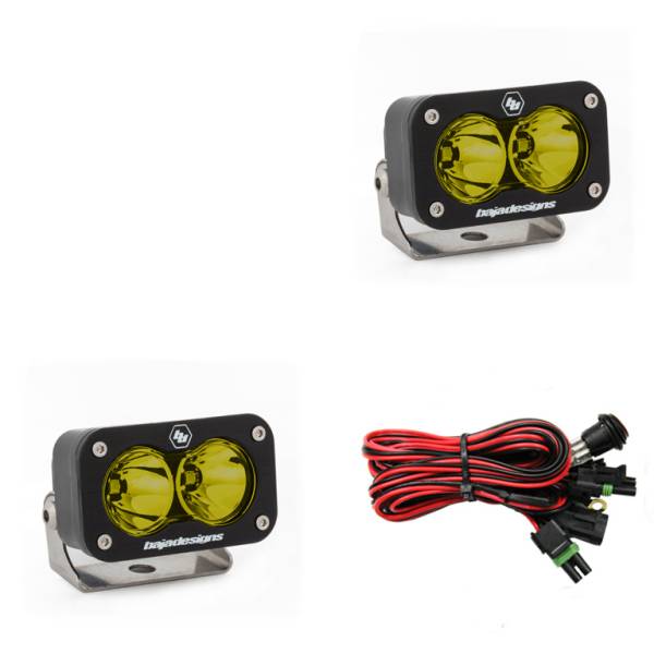 Baja Designs - LED Work Light Amber Lens Work/Scene Pattern Pair S2 Sport Baja Designs