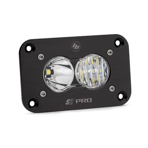 Baja Designs - LED Work Light Flush Mount Clear Lens Driving Combo Pattern S2 Pro Baja Designs