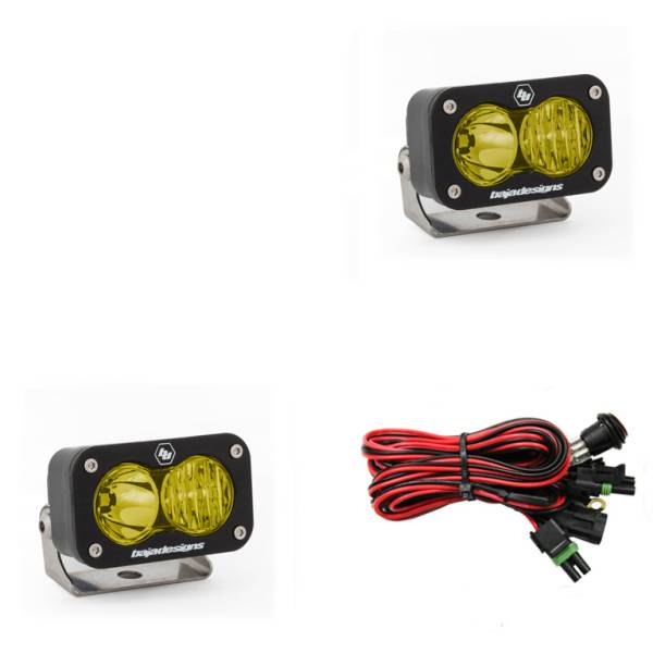 Baja Designs - LED Work Light Amber Lens Driving Combo Pattern Pair S2 Sport Baja Designs