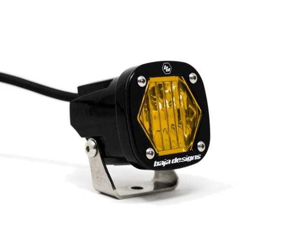 Baja Designs - S1 Amber Wide Cornering LED Light with Mounting Bracket Single Baja Designs