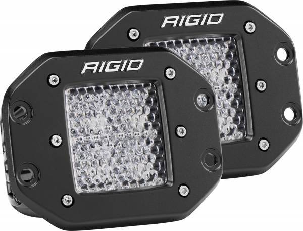 Rigid Industries - Diffused Flush Mount Black Pair D-Series Pro RIGID Industries