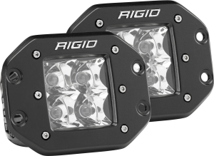 Rigid Industries - Spot Flush Mount Black Pair D-Series Pro RIGID Industries