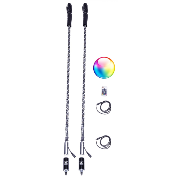 5150 Whips - TWO 3FT LED 5150 WHIPS W/WIRELESS REMOTE