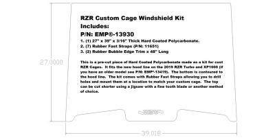 Extreme Metal Products - RZR Custom Cage Windshield Kit for 2019 RZR Turbo and RZR XP1000