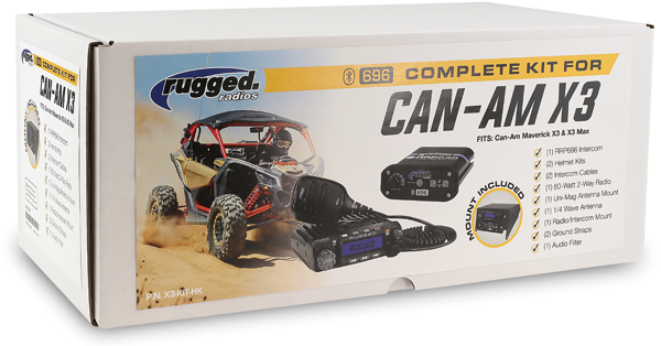 Rugged Radios - Rugged Radio Can-Am Maverick X3 & X3 Max Complete Kit (DASH MOUNT)