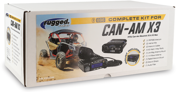 Rugged Radios - Rugged Radio Can-Am Maverick X3 & X3 Max Complete Kit (Top Mount)