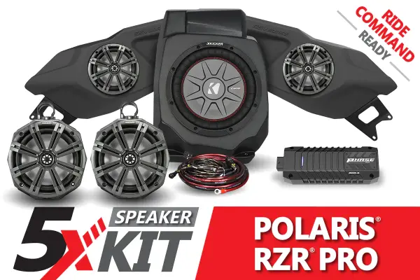 SSV Works  - 2020-2023 Polaris RZR Pro Phase X Kicker 5-Speaker Plug-&-Play System for Ride Command