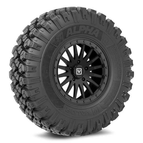 Valor Offroad - V06 Satin Black Beadlock SXS Wheel on Alpha UTV Tires