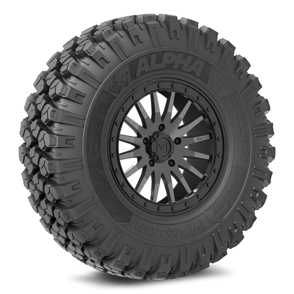 Valor Offroad - V06 Brushed Gunmetal beadlock UTV wheels on Alpha UTV Tires