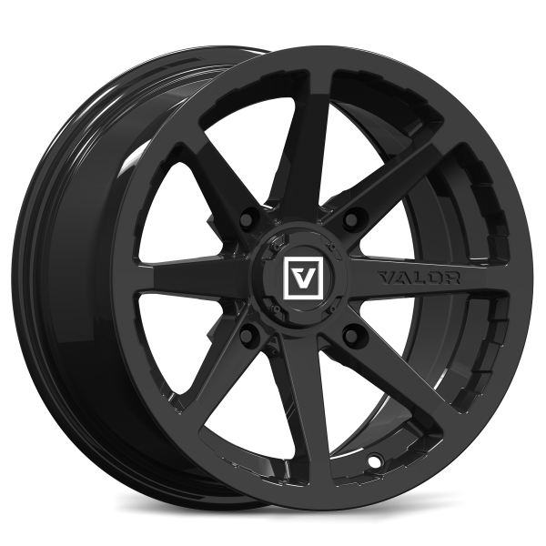 Valor Offroad - V01 UTV Wheel - Valor Wheels Gloss Black Eight Spoke UTV Wheel