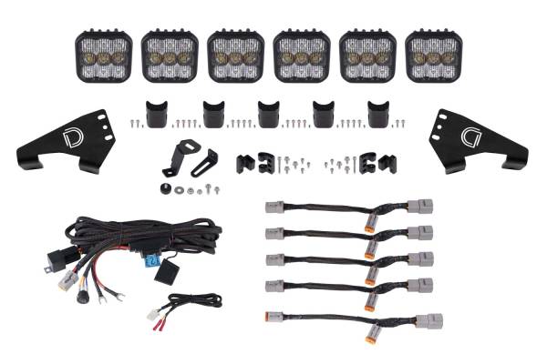 Diode Dynamics - 20-Present Polaris RZR SS5 Pro CrossLink Roof White Combo Lightbar Kit Diode Dynamics