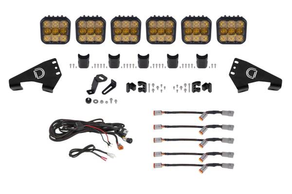 Diode Dynamics - 20-Present Polaris RZR SS5 Sport CrossLink Roof Yellow Combo Lightbar Kit Diode Dynamics