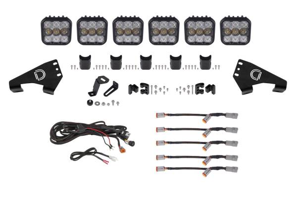 Diode Dynamics - 20-Present Polaris RZR SS5 Sport CrossLink Roof White Combo Lightbar Kit Diode Dynamics