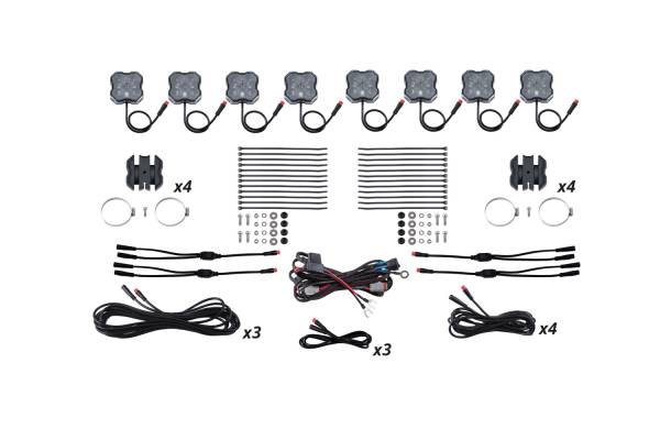 Diode Dynamics - Stage Series SXS Rock Light Installer Kit, RGBW M8 (8-pack)