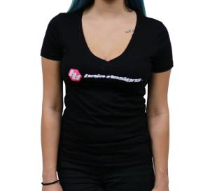 Apparel - Gear & Apparel - Baja Designs - Baja Designs Black Ladies V Neck T Shirt Large Baja Designs