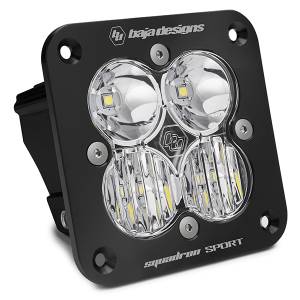Lighting - Mounts & Pods - Baja Designs - Flush Mount LED Light Pod Black Clear Lens Driving/Combo Pattern Squadron Sport Baja Designs