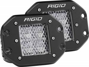 Lighting - Auxiliary Lights - Rigid Industries - Diffused Flush Mount Black Pair D-Series Pro RIGID Industries