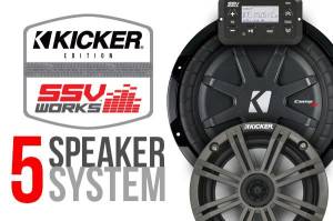 Stereo  - SSV Works  - 2019+ Polaris RZR XP1000 Complete Kicker 5-Speaker Plug-&-Play Kit