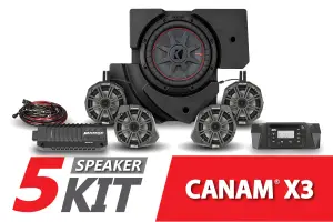 SSV Works  - 2017-2023 CanAm X3 Complete Kicker 5-Speaker Plug-and-Play System - Image 2