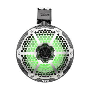 DS18 Audio - DS18 HYDRO CF-X8TPNEO 8" Marine Water Resistant Wakeboard Tower Neodymium Speaker with Built-in passive Radiator Bass Enhancer, 1" Driver and RGB LED Light 550 Watts - Black Carbon Fiber - Image 3