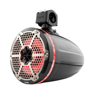 DS18 Audio - DS18 HYDRO CF-X8TPNEO 8" Marine Water Resistant Wakeboard Tower Neodymium Speaker with Built-in passive Radiator Bass Enhancer, 1" Driver and RGB LED Light 550 Watts - Black Carbon Fiber - Image 4