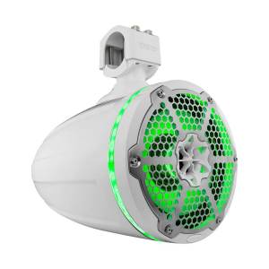 DS18 Audio - DS18 HYDRO NXL-X8TPNEO/WH 8" Marine Water Resistant Wakeboard Tower Neodymium Speaker with Built-in passive Radiator Bass Enhancer, 1" Driver and RGB LED Light 550 Watts - White - Image 4