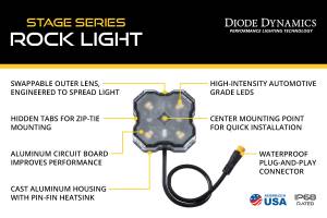 Diode Dynamics - Stage Series SXS Rock Light Installer Kit, RGBW M8 w/Controller (8-pack) - Image 7