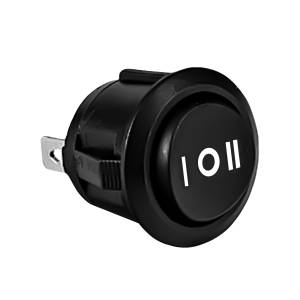 KC FLEX ERA Light Switch - 3-Position Rocker - Round - Black